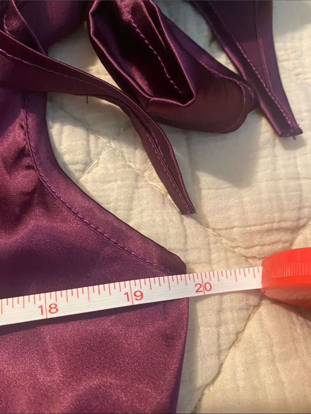 Amazon Satin One-Shoulder Bow Cowl Neck Top in Plum - Picture 4 of 11